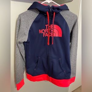 The North Face zip up hoodie.